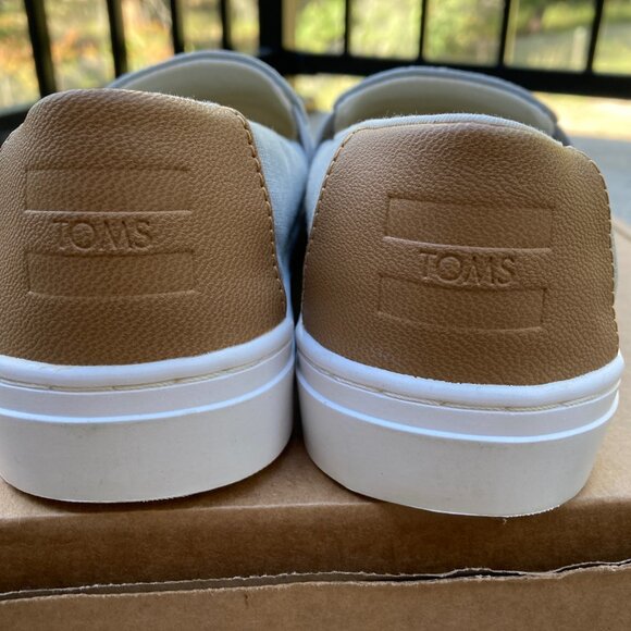 TOMS Devon Flat Sneaker | Women's Slip On Shoe | US 7 | Grey Canvas + Leather - Picture 7 of 7